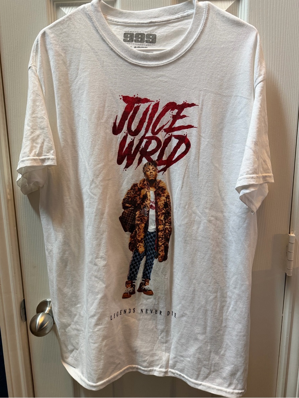 Juice WRLD White Graphic Tee - Legends Never Die size L